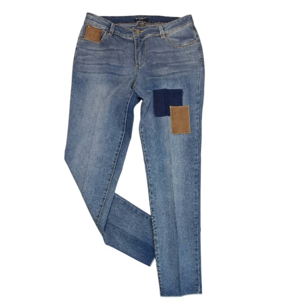 BACCINI Patchwork Straight Leg Jeans Sz 12